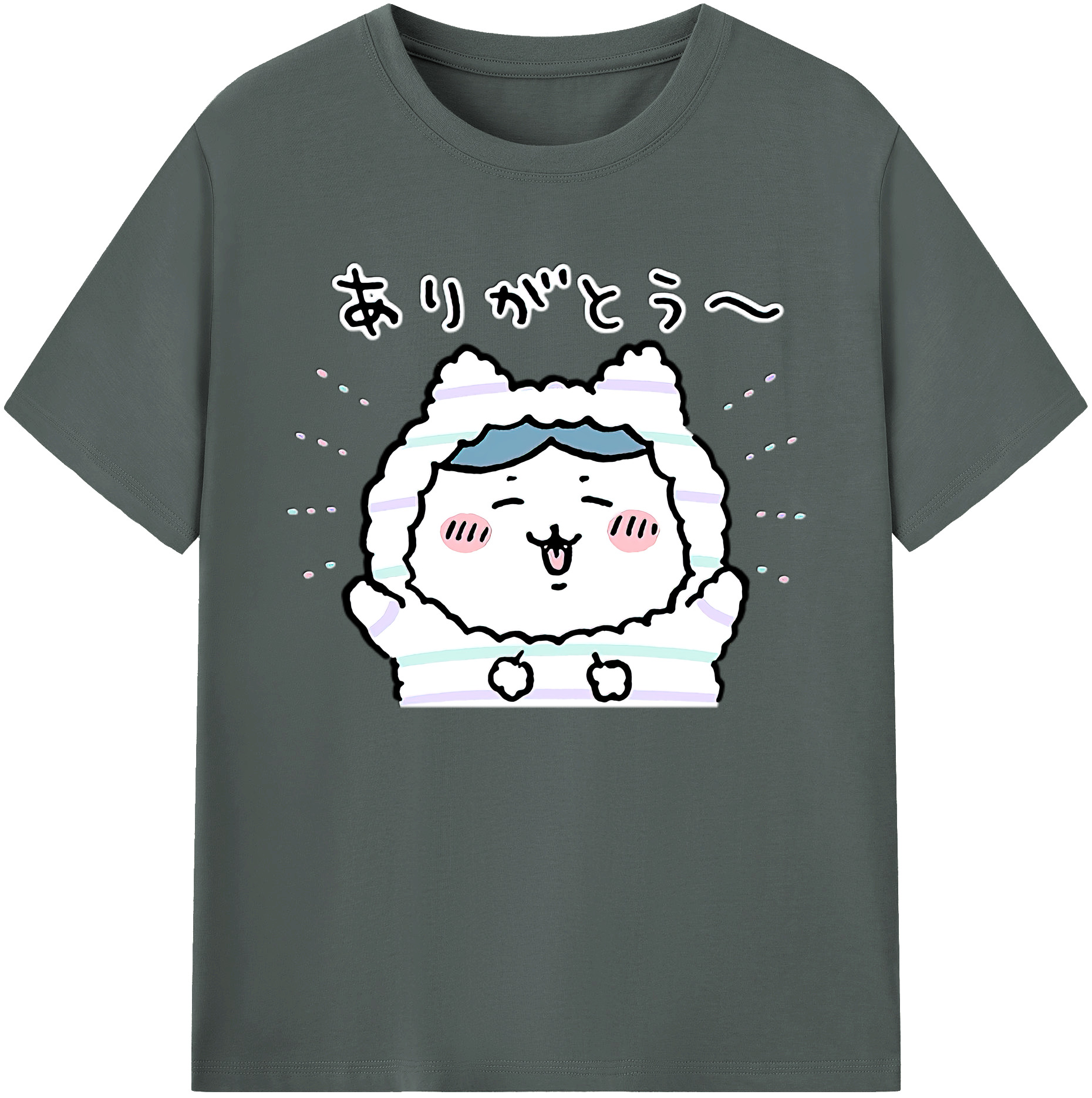 （画像用） ちいかわ ハチワレ Chii-kawa hachiware 綿100％ メンズ半袖Tシャツ｜肌触りやわらか＆通気性